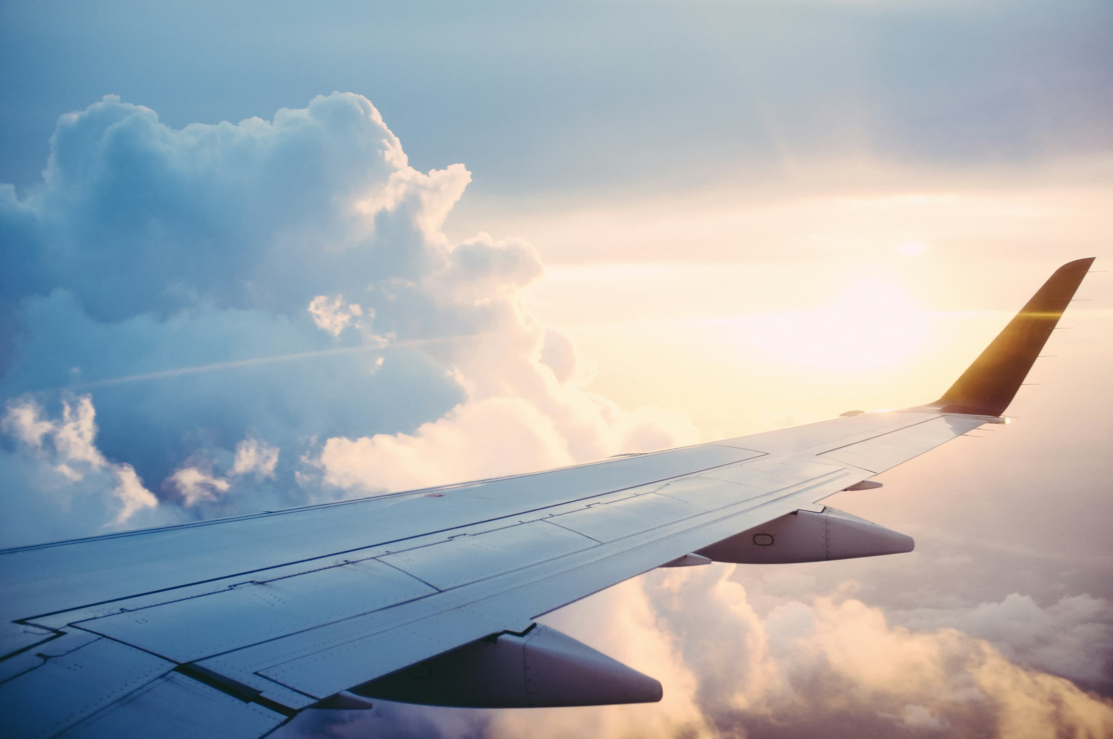 Aircraft on the runway at sunset